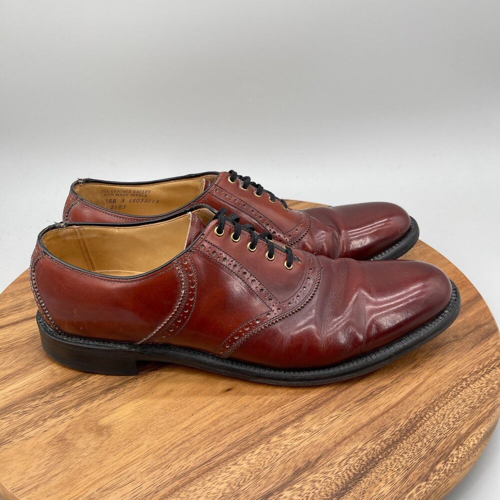 Hanover Derby Dress Shoes Mens Size 14 A AAA Brown Leather Almond Toe